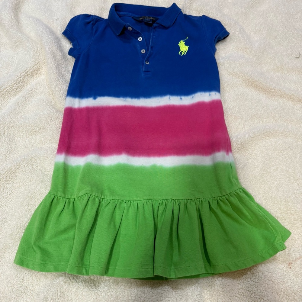 Polo by Ralph Lauren Kids Blue, Pink, and Green Polo Dress
